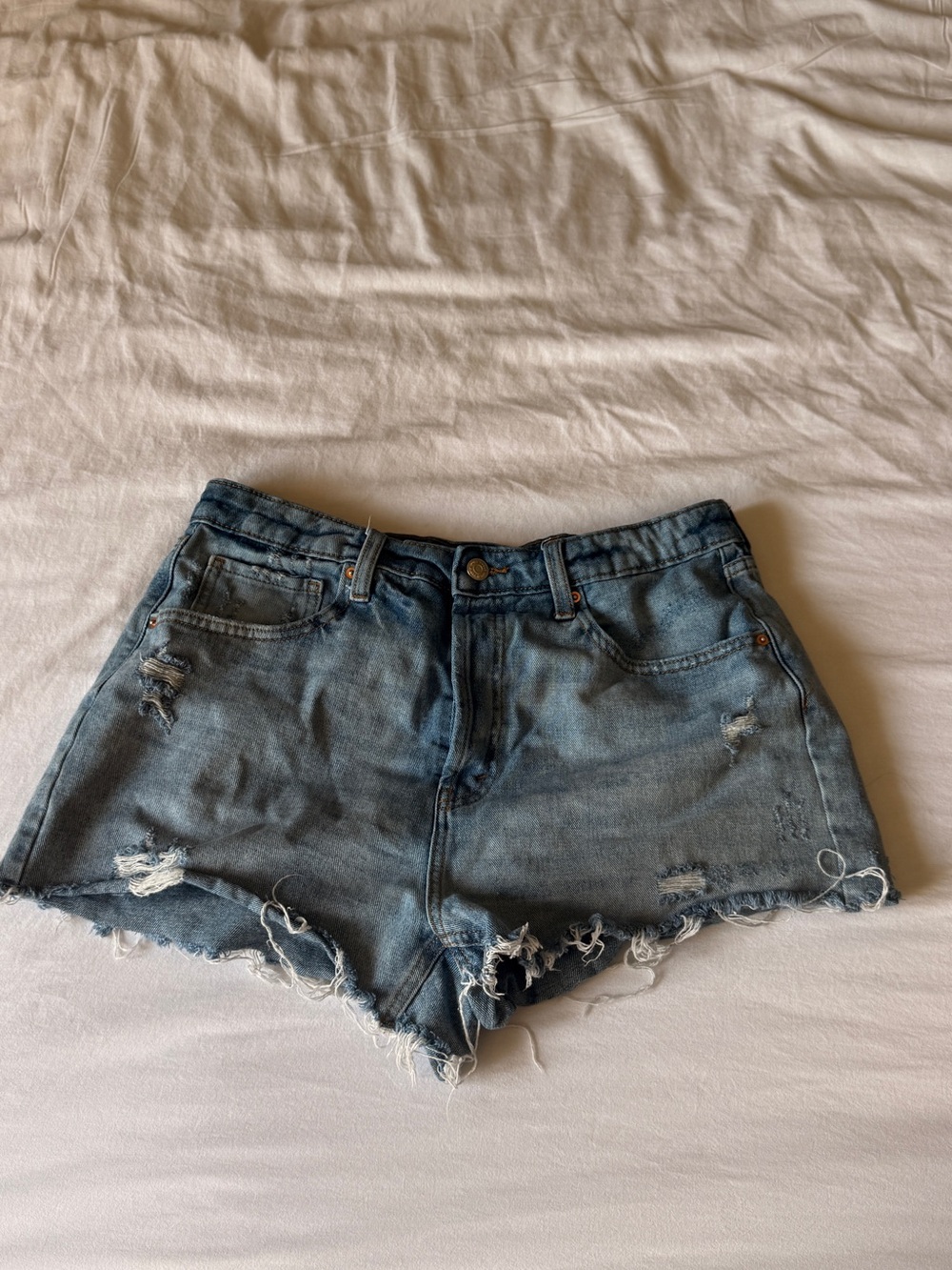 wild fable Distressed Light Blue Denim Shorts